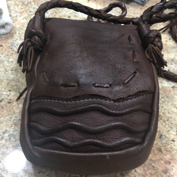 Beautiful brown BoHo Crossbody with detailed beading and braiding. - Picture 2 of 8